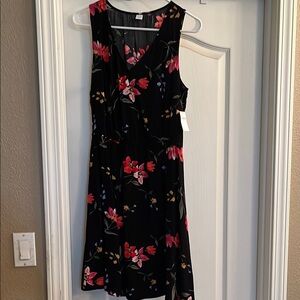 Floral Black Dress